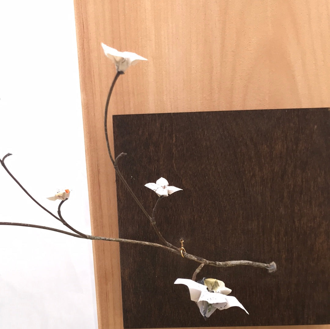 Origami bonsai wall art
