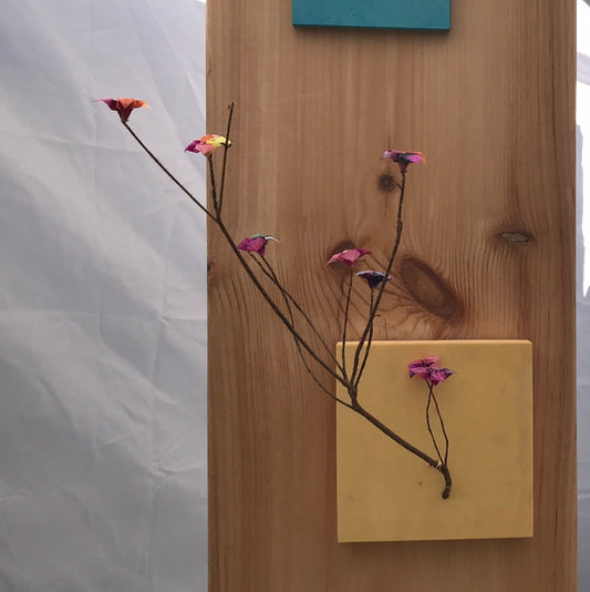 Origami bonsai wall hanging