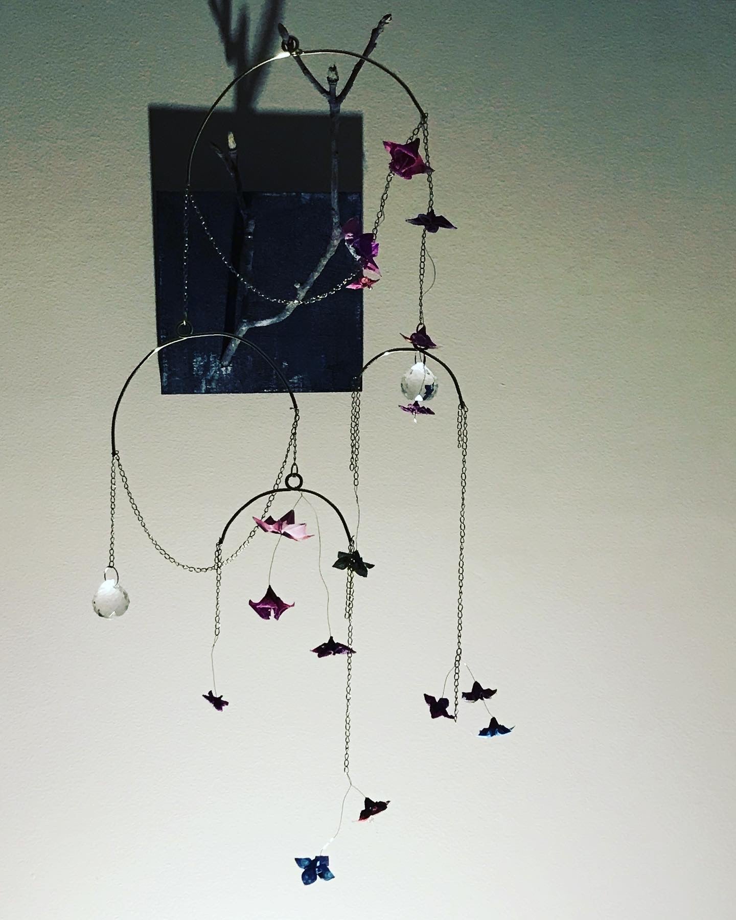 Origami blossom mobile - glow in the dark